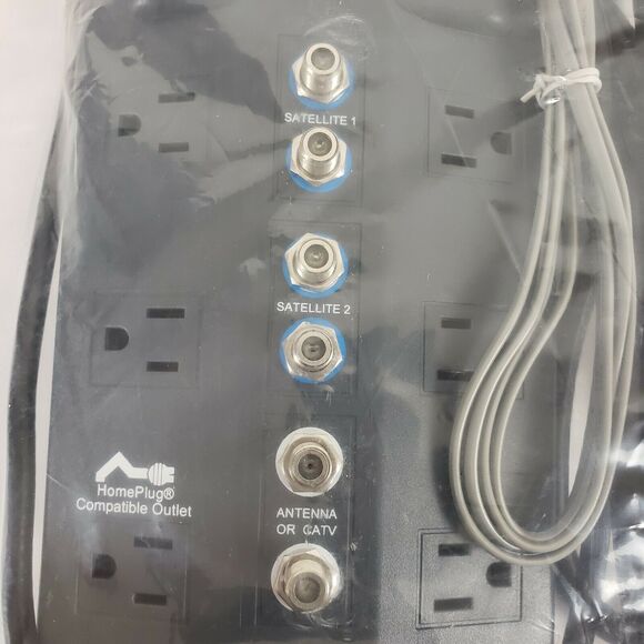 NEW!! TII Network Tech HNP6-X-T-S Home Network Theater Surge Protector OPEN BOX - Picture 3 of 8